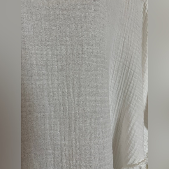 Michael Stars White Soft Gauze Unstructured “Tube Sleeve” Blouse - Picture 10 of 11